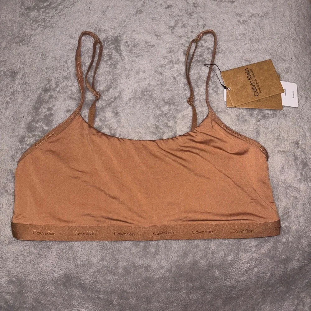 Calvin Klein Form to Body Naturals Unlined Bralette Terracotta Brown QF7053 M